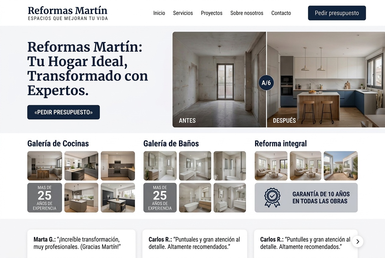 Ejemplo de página web para Reformas